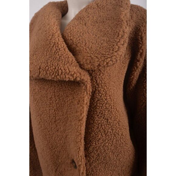 Free People We the Free Izzy Wrap Teddy Jacket S Small Brown Sherpa Plush - Picture 5 of 7